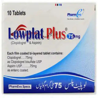 Lowplat Plus Tablets 75/75Mg (1 Box = 1 Strip)(1 Strip = 10 Tablets)