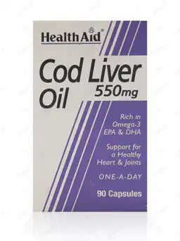 Healthaid Cod Liver Oil Capsules 550Mg (1 Box = 90 Capsules)