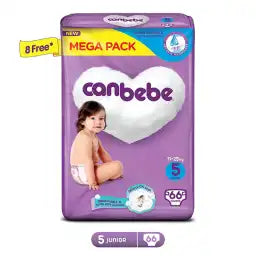 Canbebe Comfort Dry Diapers Mega Pack Junior Size 5 66Pcs