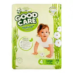 Good Care Natural Baby Diapers Size 4 Large 72Pcs